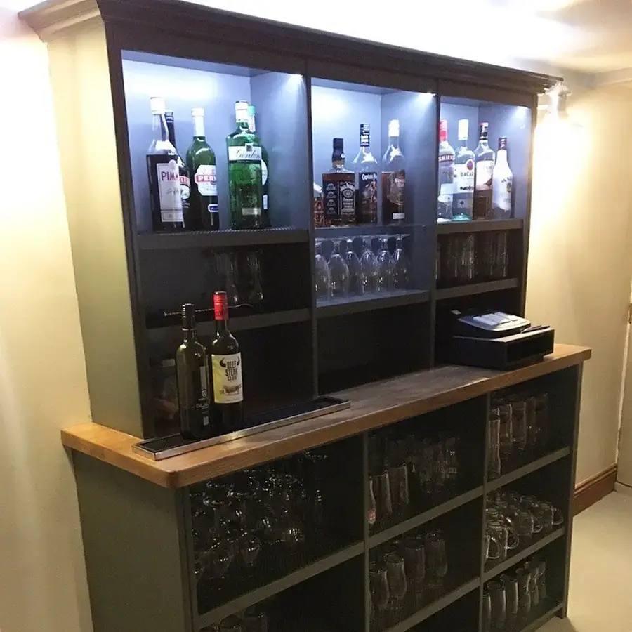 Pub bar installation, detail