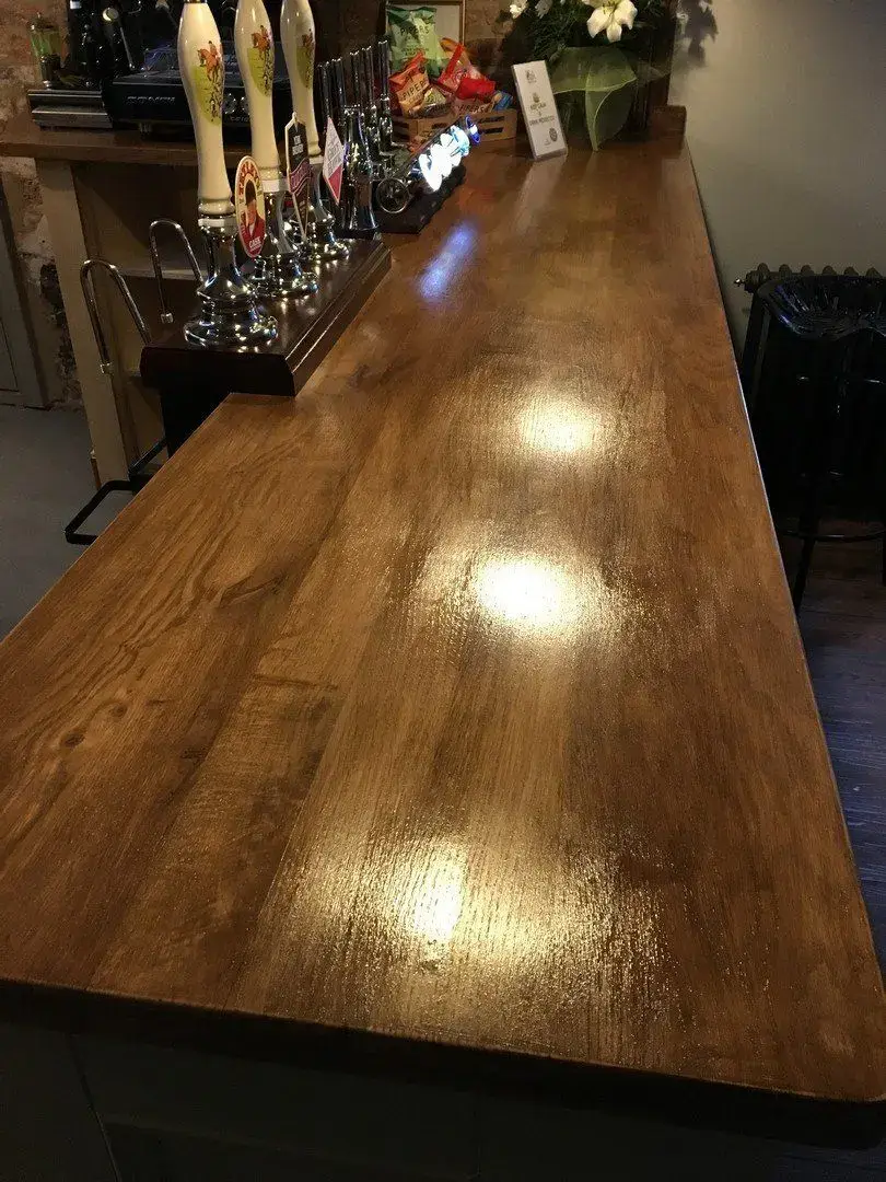 Pub bar installation, detail
