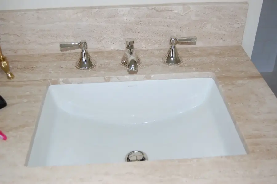 Walnut and Italian marble, detail